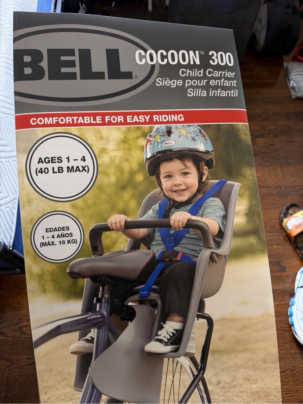 Cocoon 300 Child Bike Carrier - Gray with Blue Harness